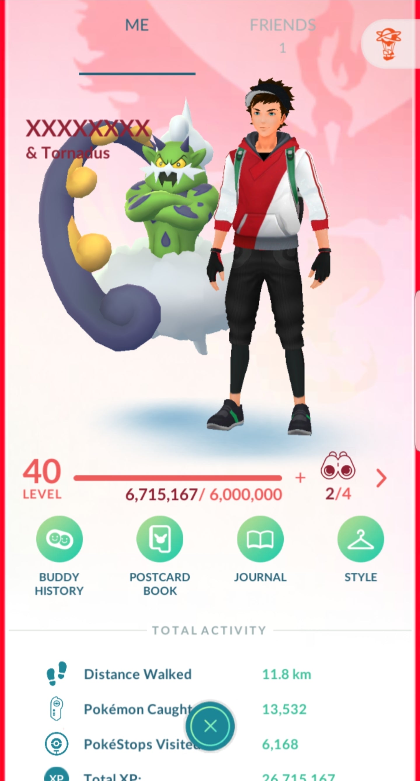 Level 40 Valor | Shiny Tornadus | can claim 8 Raid Passes | 41 Shiny | 2.4M Dust | #BA35