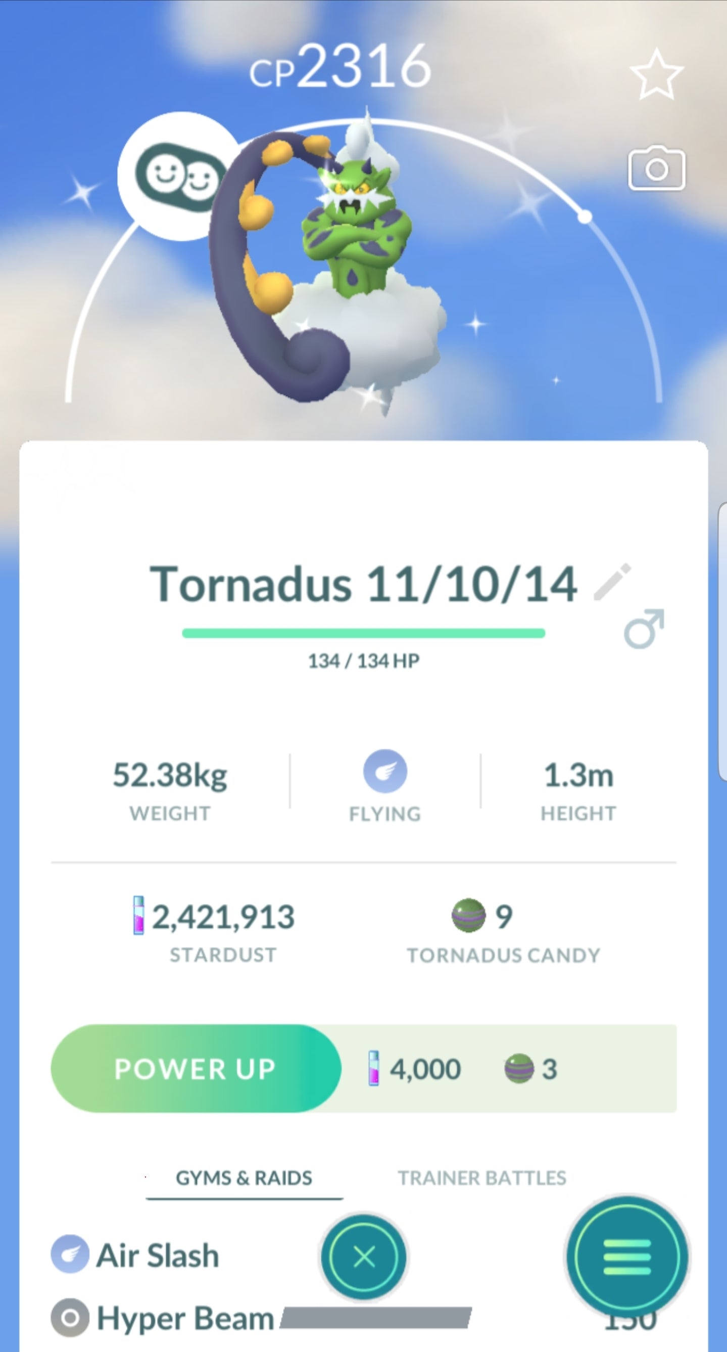 Level 40 Valor | Shiny Tornadus | can claim 8 Raid Passes | 41 Shiny | 2.4M Dust | #BA35