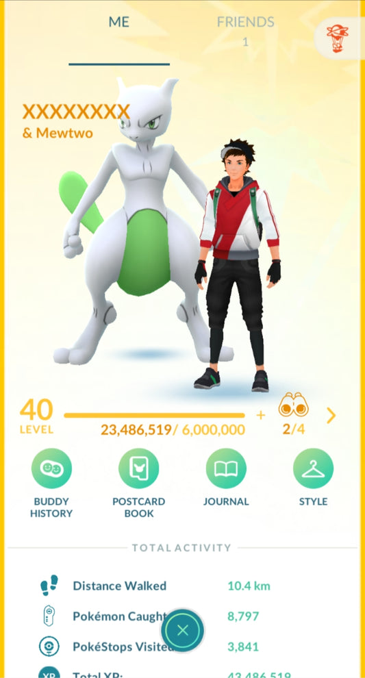 Level 40 Instinct | Shiny Mewtwo | 23 Shiny | 2.4 M Dust | #BA74