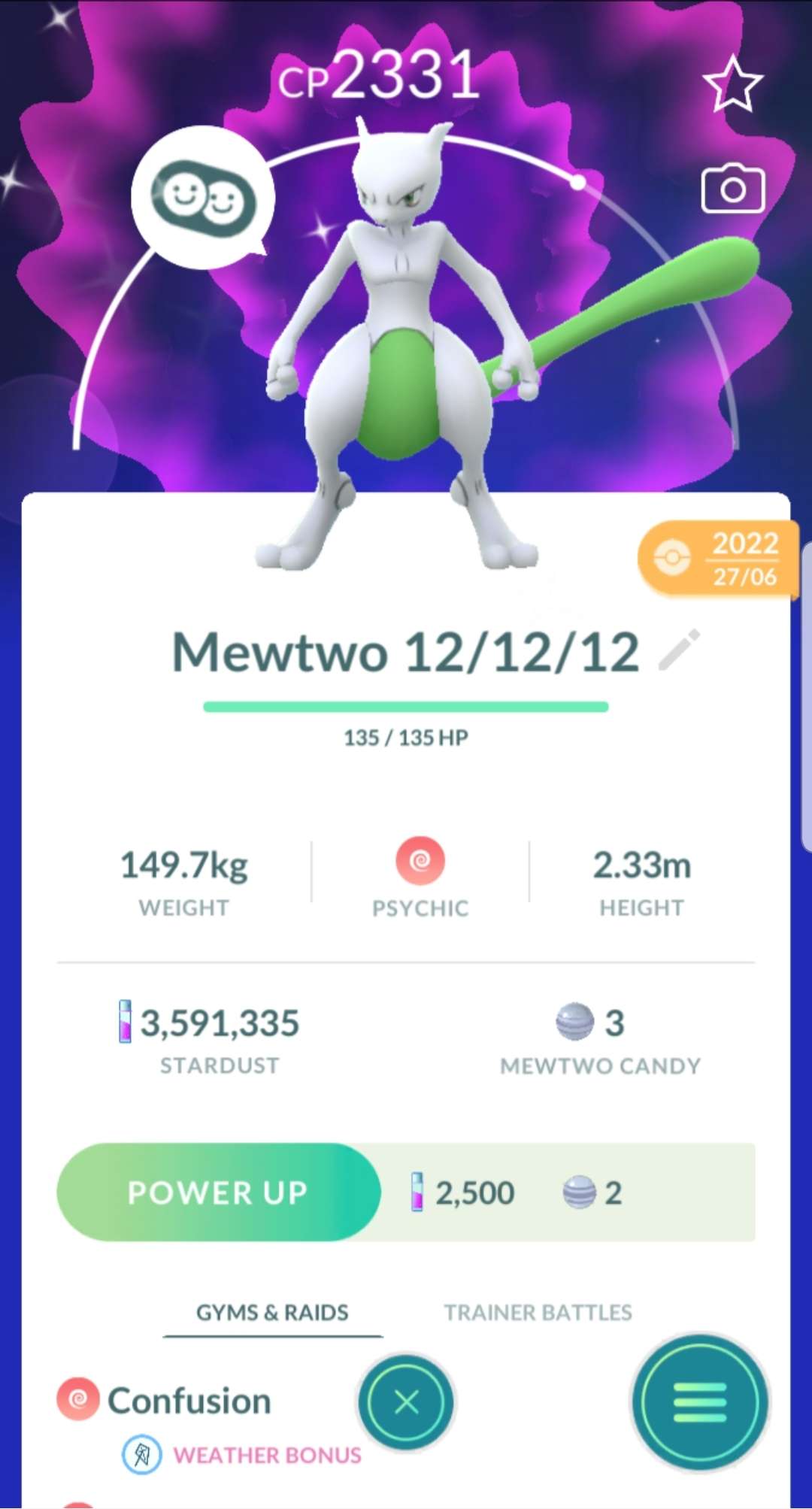 Level 40 Instinct | Shiny Mewtwo | 29 Shiny | 3.5 M Dust | #BA75