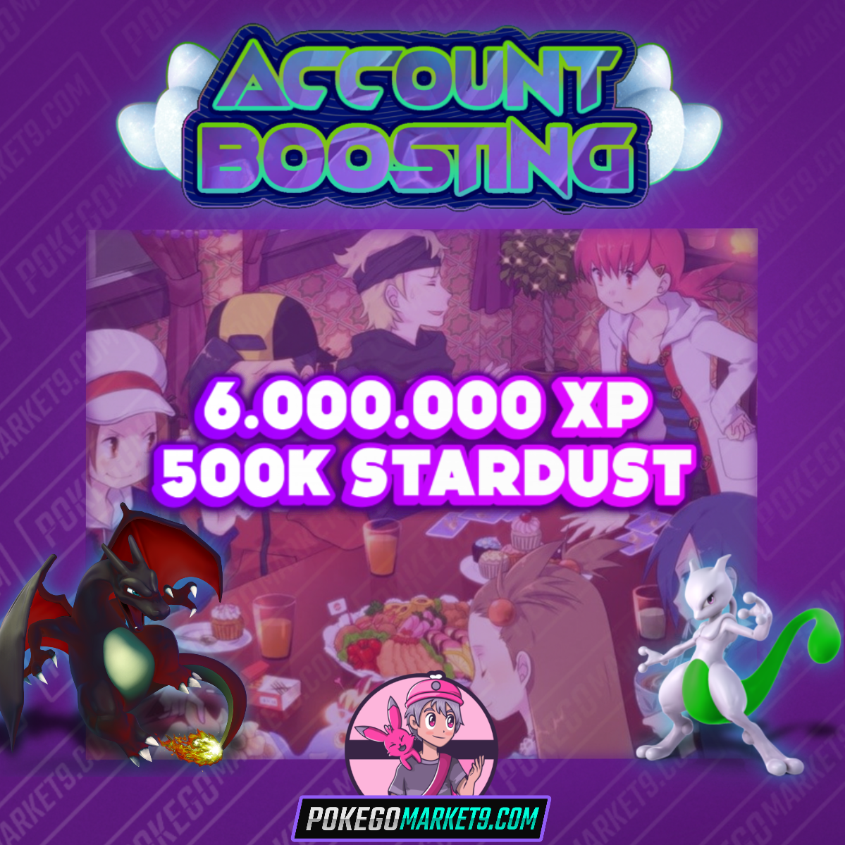 Account Boosting - 6M Experience + 500K Stardust within 5 hours